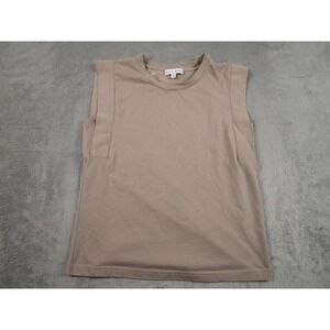 Miou Muse Top Womens Small‎ Brown Preppy Sleeveless Layer Simple